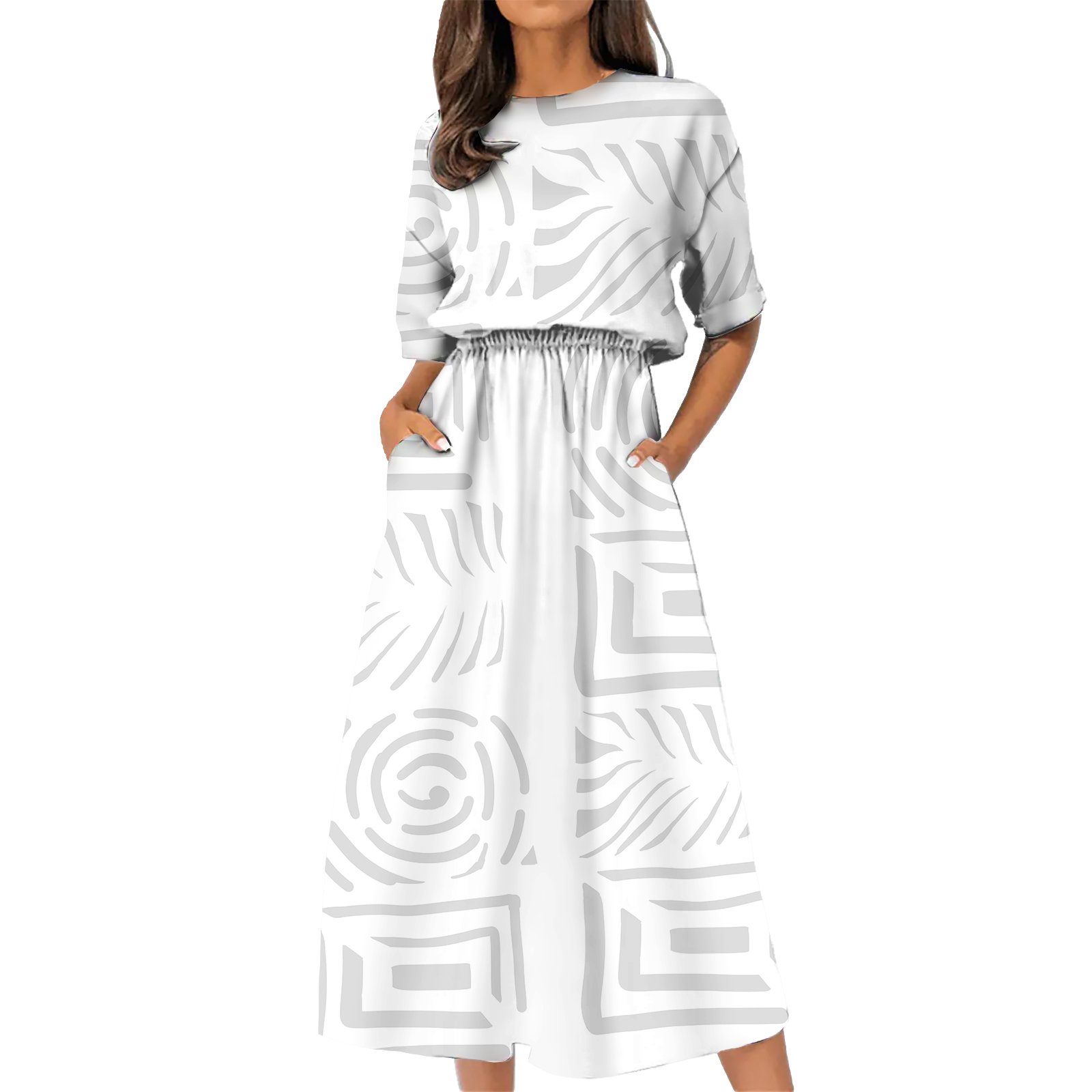 Samoa Puletasi Midi Dress Polynesian Samoan Fiji Women Summer Dresses Puletasi Custom Logo Women's Clothing