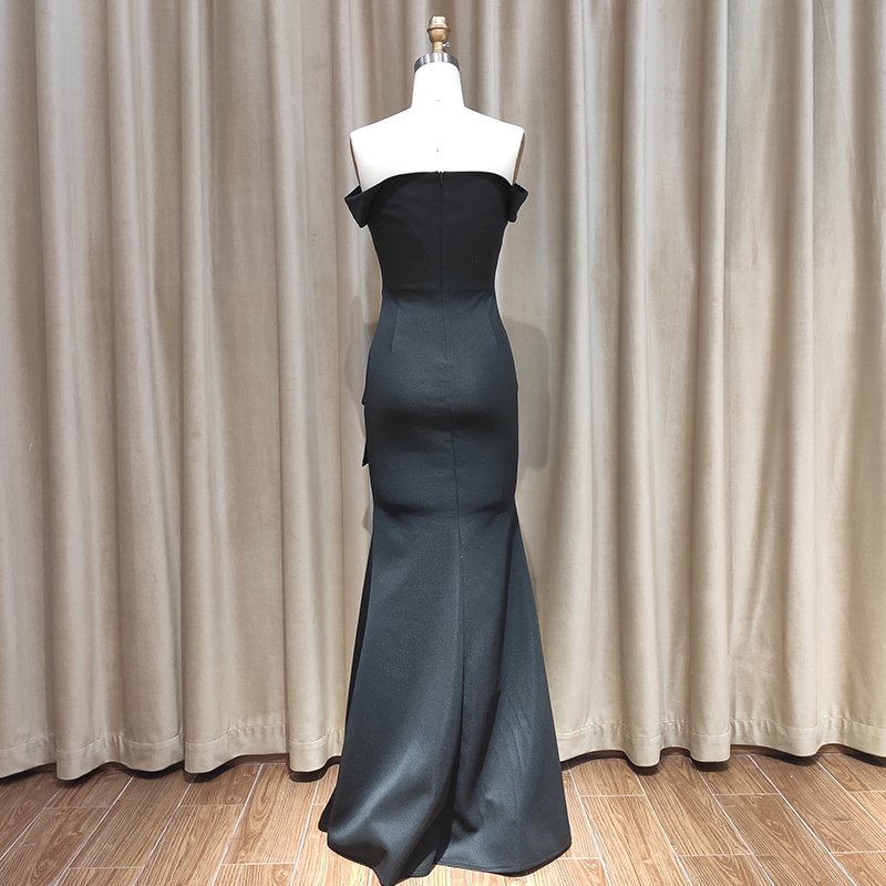 New Style Sexy Black Long Party Dress Sequin Casual Dress Evening Dress for Ladies
