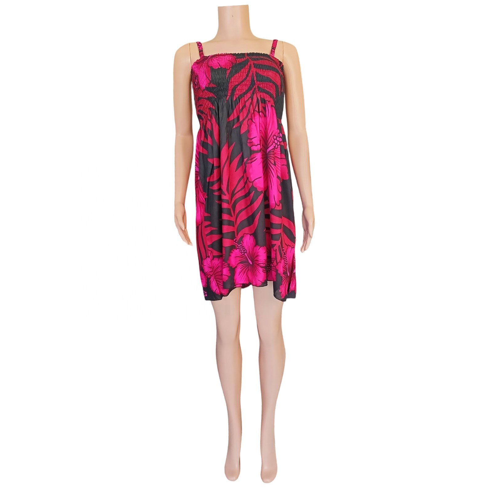 New Fashion Design Women Short Dress Rayon Floral Printed Spaghetti Strap Casual Beach Summer Dresses