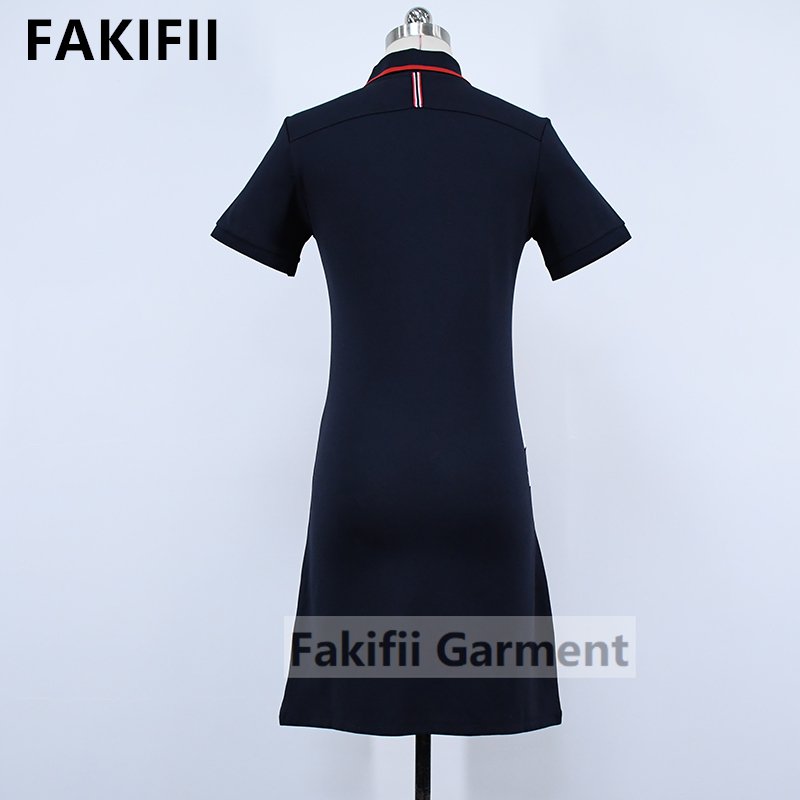 2023 Summer Sport Clothes Latest Styles Sporty Solid Knitted Cotton Polo Dress For Women Casual Girls Ladies Dresses