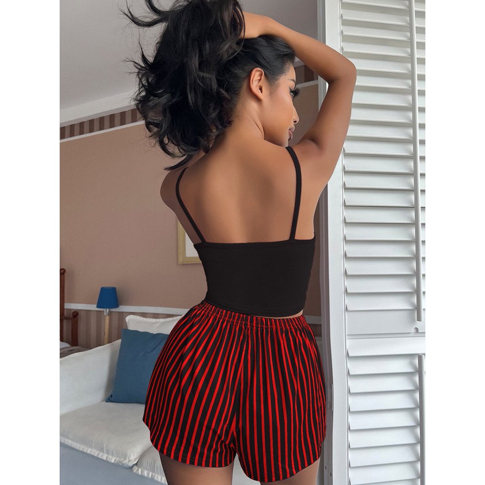Summer Breathable Satin Lingerie Set Women Casual Sexy Pajamas Adjustable Shoulder Strap Comfortable Lounge Wear Mix Color Home