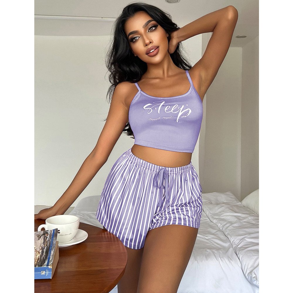Summer Breathable Satin Lingerie Set Women Casual Sexy Pajamas Adjustable Shoulder Strap Comfortable Lounge Wear Mix Color Home