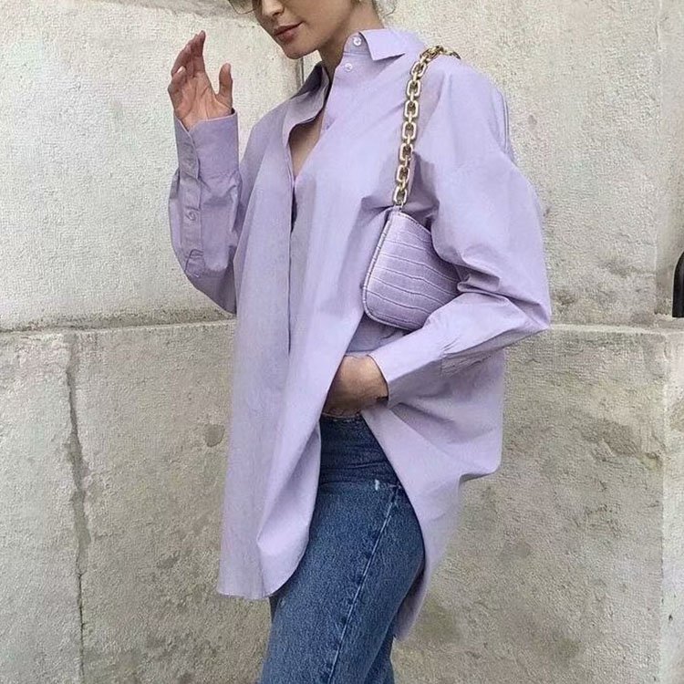 BMURHMZA summer and Autumn New Women's wear five color cotton pocket decoration Lapel single breasted women's shirt