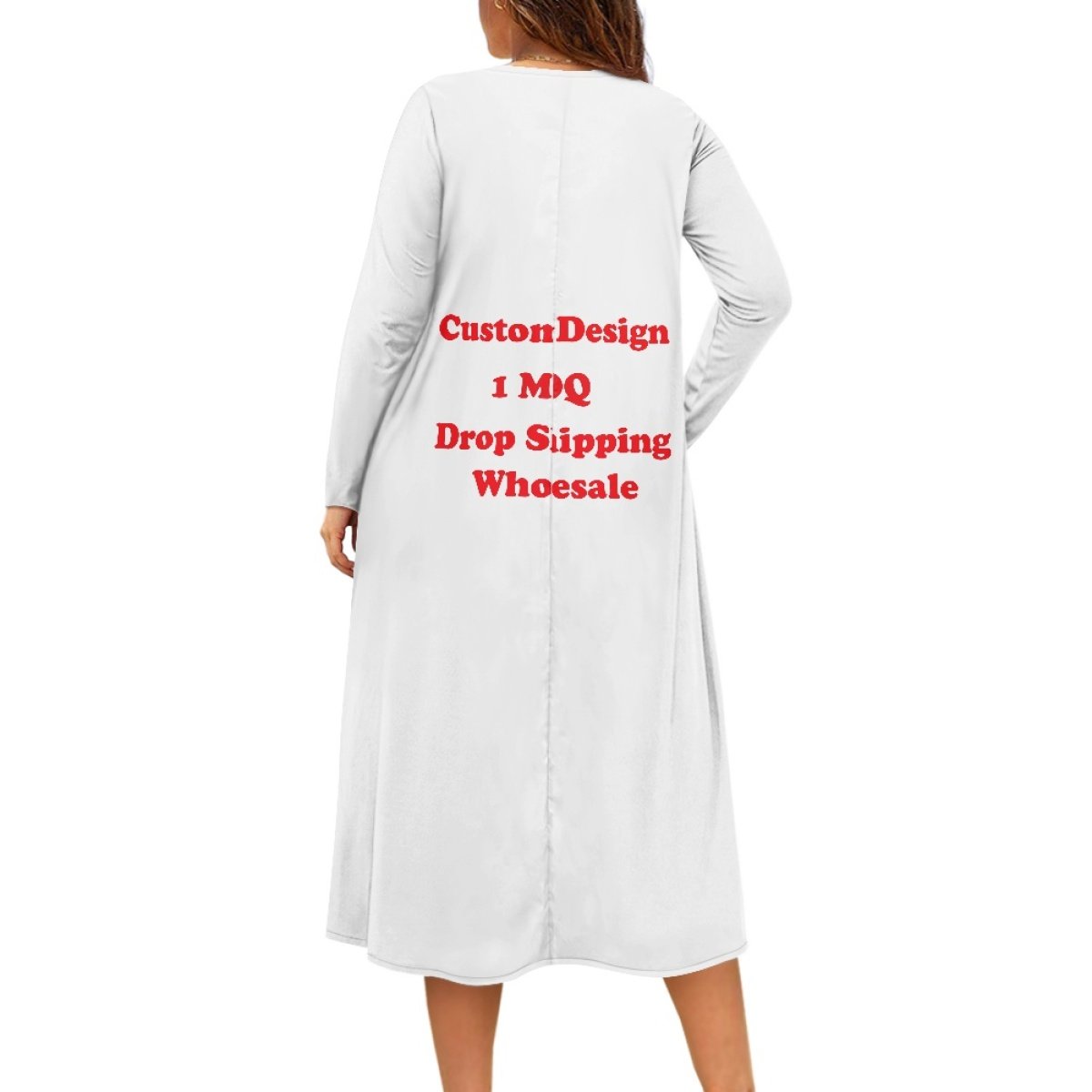 2024 New Design Custom Large Size Loose Ladies V-Neck Button Short Sleeve Dress Print On Demand Women's Fashion Casual Dresses