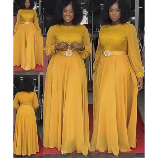New Style African Fashion Women O-Neck Elegant Casual Long Dress Beautiful Evening Dress