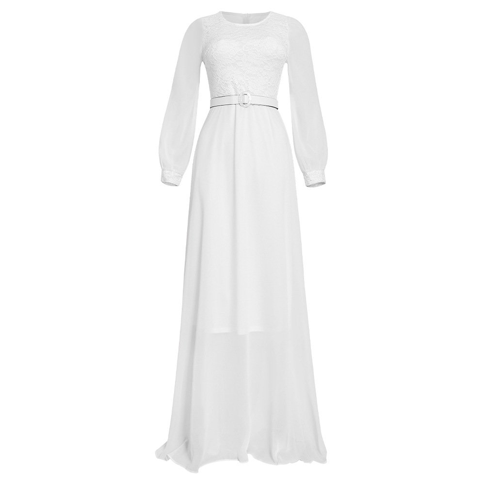 New Style African Fashion Women O-Neck Elegant Casual Long Dress Beautiful Evening Dress