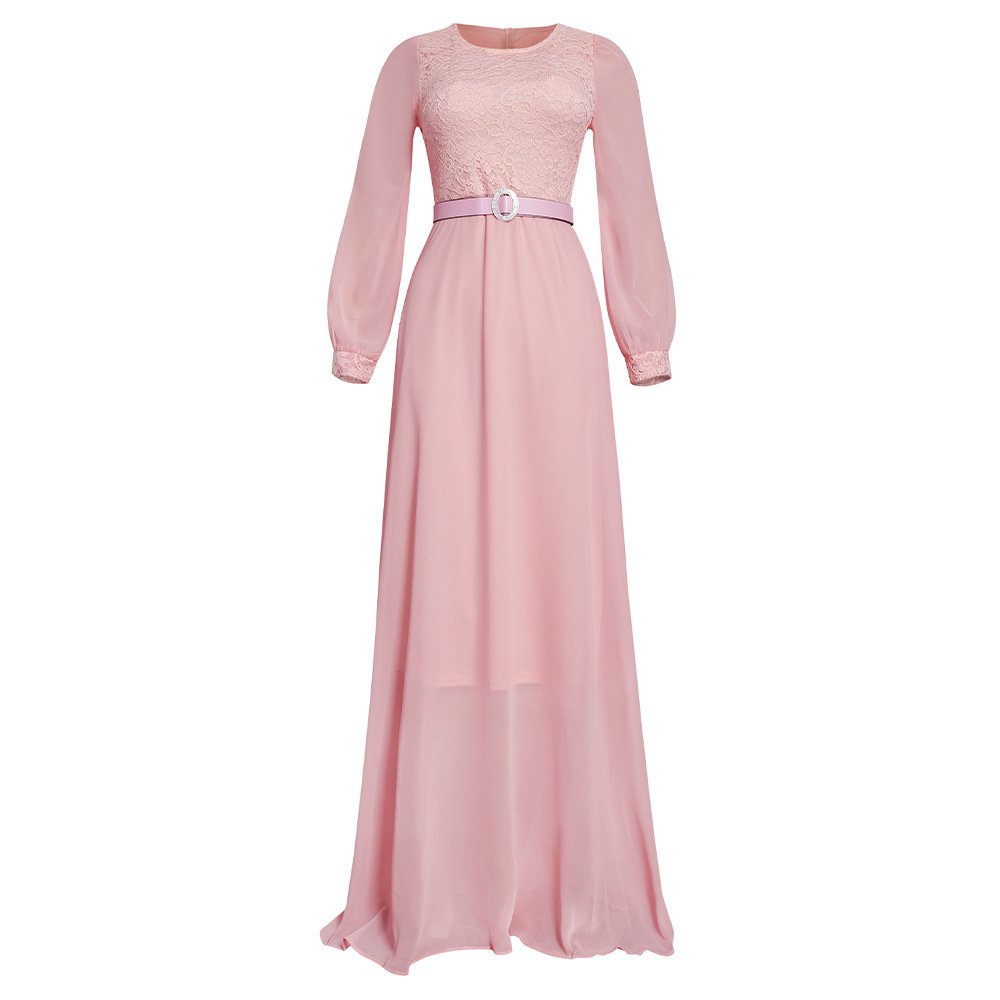 New Style African Fashion Women O-Neck Elegant Casual Long Dress Beautiful Evening Dress