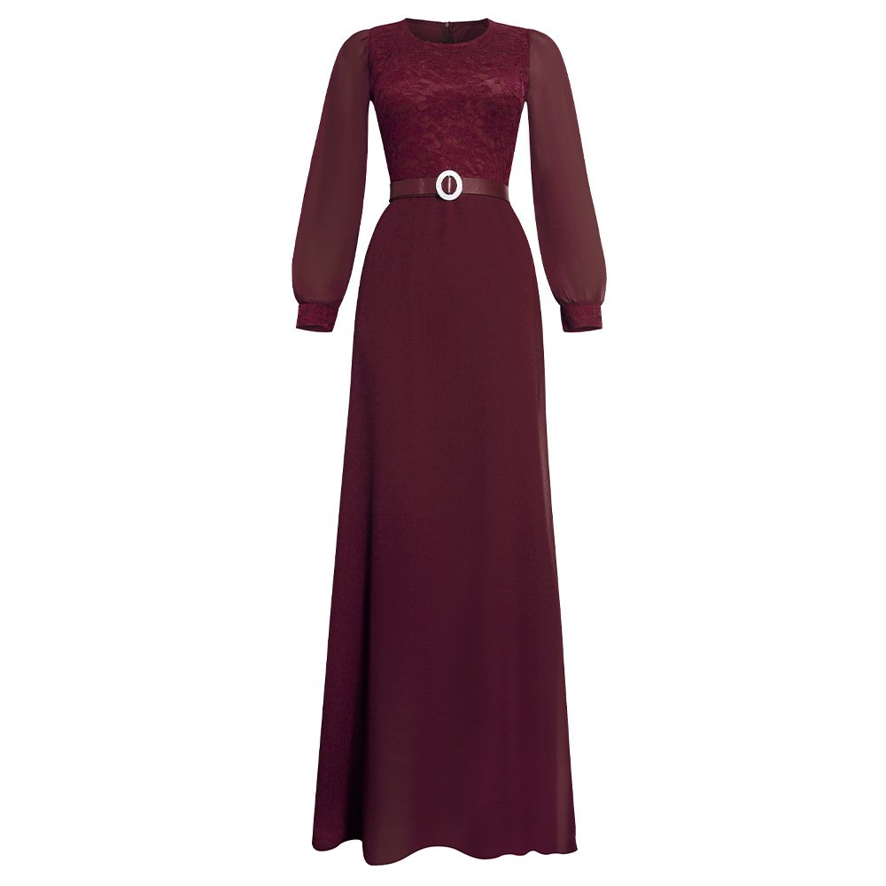 New Style African Fashion Women O-Neck Elegant Casual Long Dress Beautiful Evening Dress