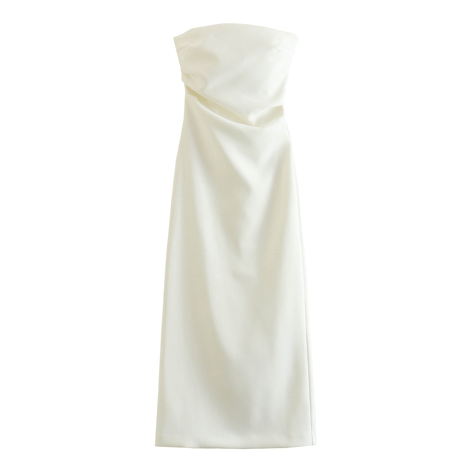 7 colorway pleated solid color sleeveless strapless casual women modest long dress