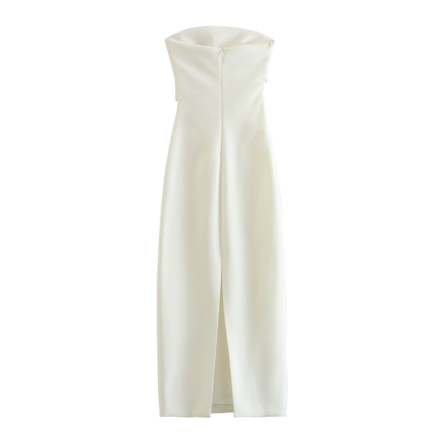 7 colorway pleated solid color sleeveless strapless casual women modest long dress