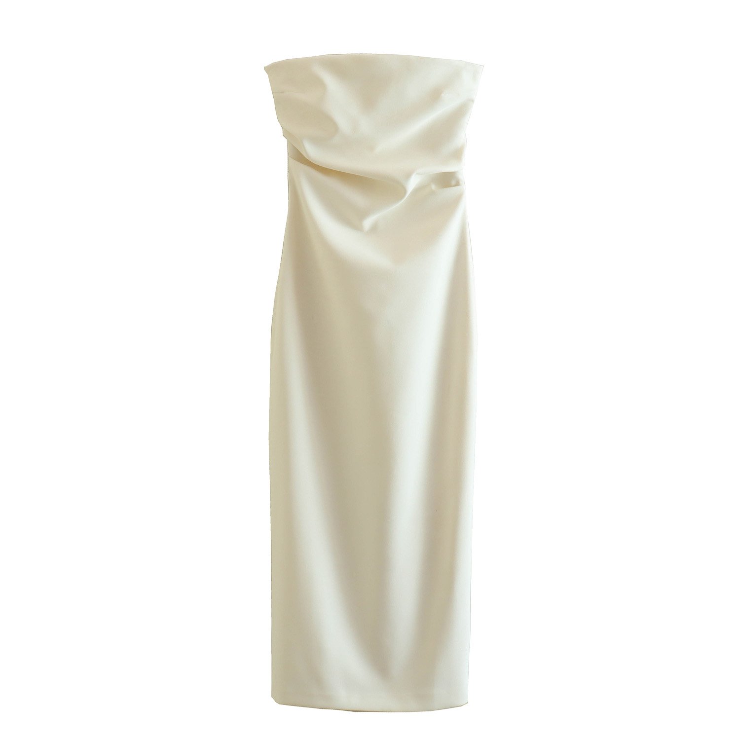 7 colorway pleated solid color sleeveless strapless casual women modest long dress