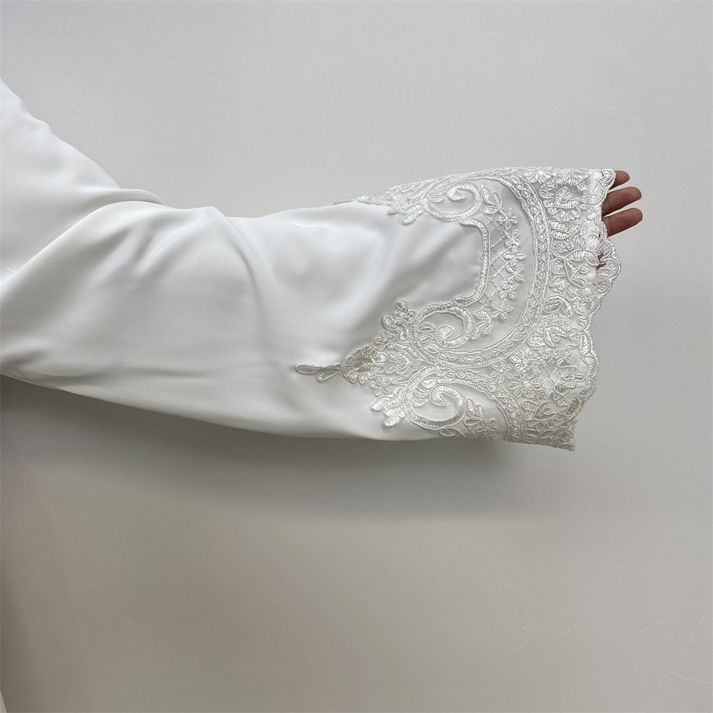 Traditional muslim clothing embroidered gown turkiye casual islamic Large size long dress open abaya kaftan