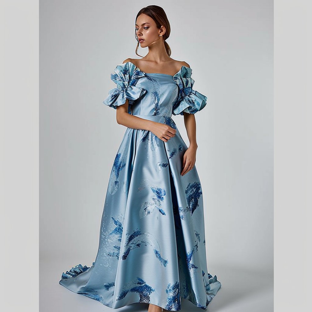 Custom Long Summer One Shoulder Floral Print Women Clothing Modest Casual Dresses Ladies Maxi Dress