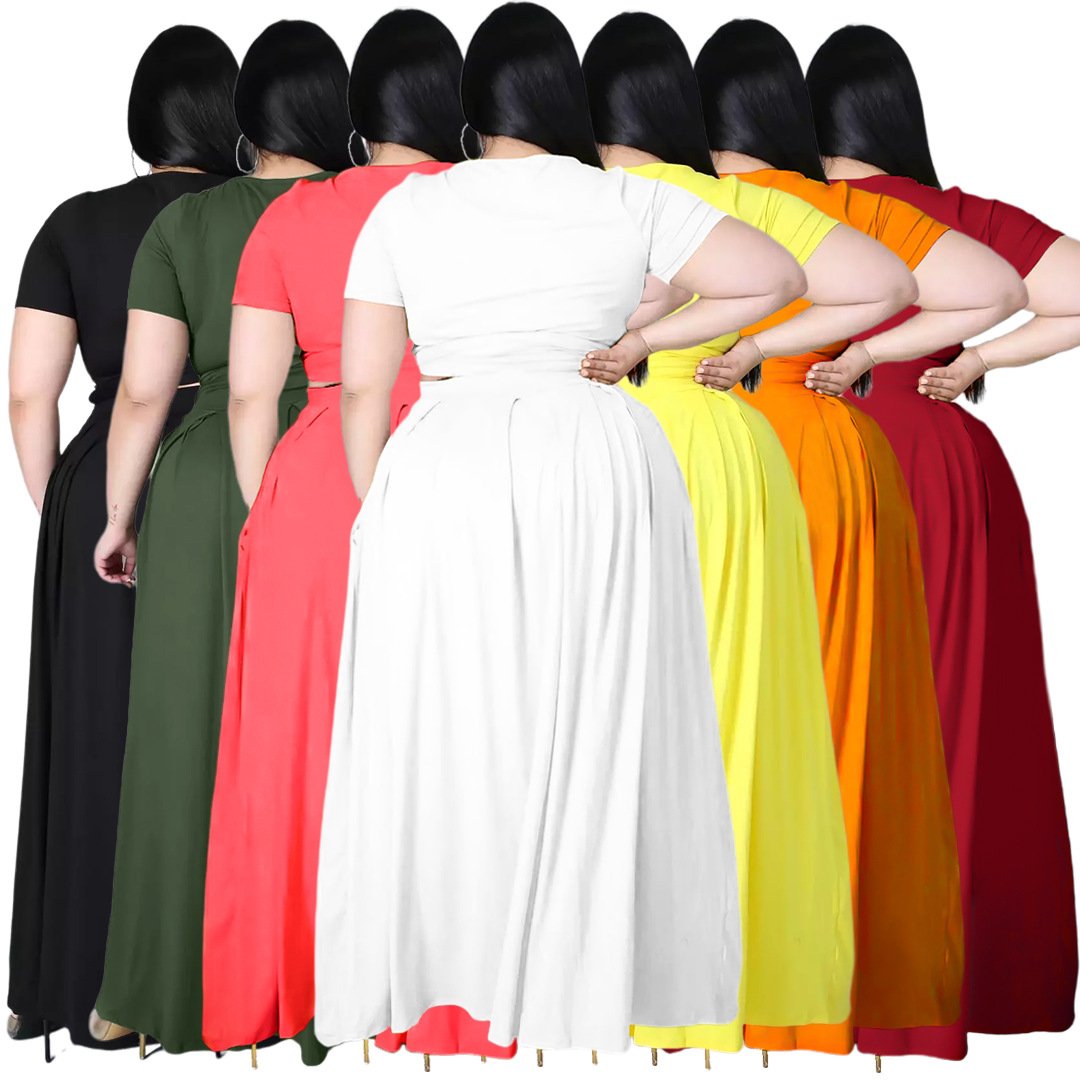 2022 New Arrivals Elegant Casual Dresses Plus Size Women Clothing Dresses for Fat Women Summer Dress Party Simple Adults Satin
