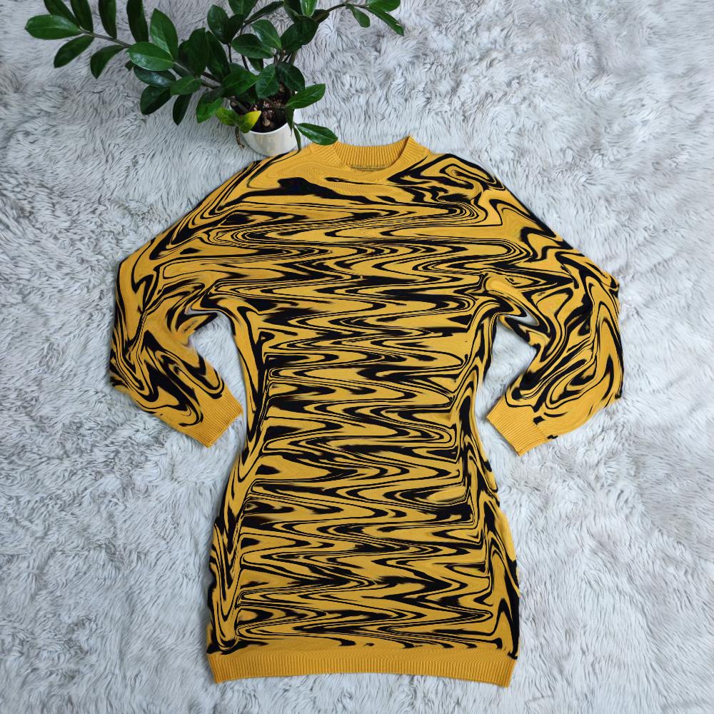 Wholesale designer clothing long sleeves knitted dress fashion black winter brand sweater dresses women