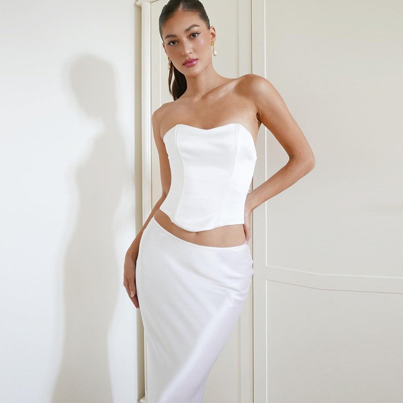 Night Dresses Woman Sexy Two Piece Sexy Streetwear Dress Sets Sets Dress Plain Wrap Hips And Waist