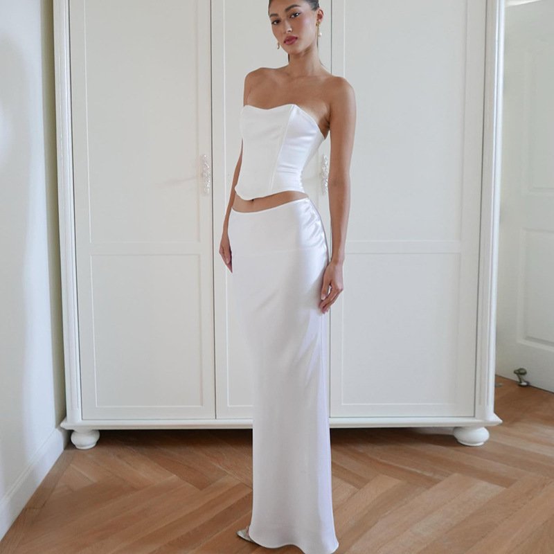 Night Dresses Woman Sexy Two Piece Sexy Streetwear Dress Sets Sets Dress Plain Wrap Hips And Waist
