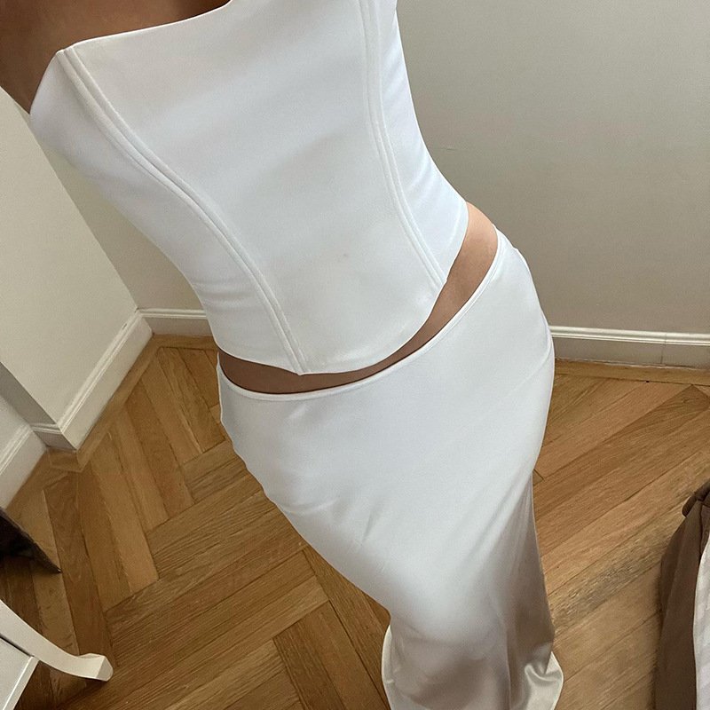 Night Dresses Woman Sexy Two Piece Sexy Streetwear Dress Sets Sets Dress Plain Wrap Hips And Waist