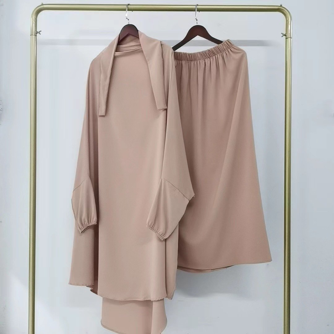 Yibaoli manufacturer new design 12 colors saudi arabia dubai jilbab 2 pieces prayer abaya dress for muslim women