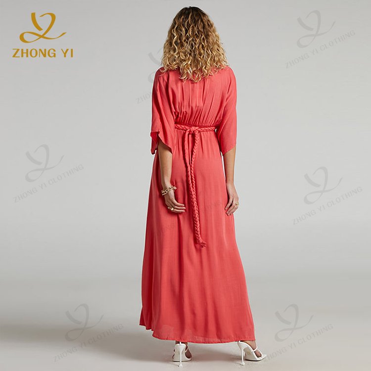 Custom Fashion Women Clothing Summer Casual Sexy Long Lace Evening Dress Design Solid Color Split Maxi Dresses Ladies For Party