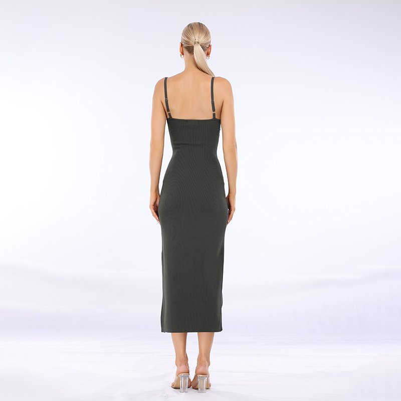 customized summer hot selling casual dress sexy suspender hollow woolen women's dress