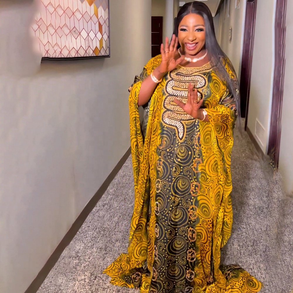 Markdown Sale african print clothing rhinestone luxury dresses for women 2023 chiffon two piece set