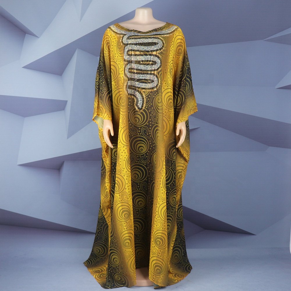 Markdown Sale african print clothing rhinestone luxury dresses for women 2023 chiffon two piece set