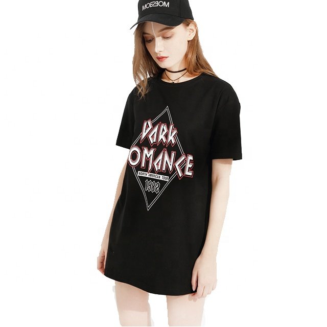 summer casual top korean design loose fashion t shirt dress women ladies long t shirt womens graphic t shirt