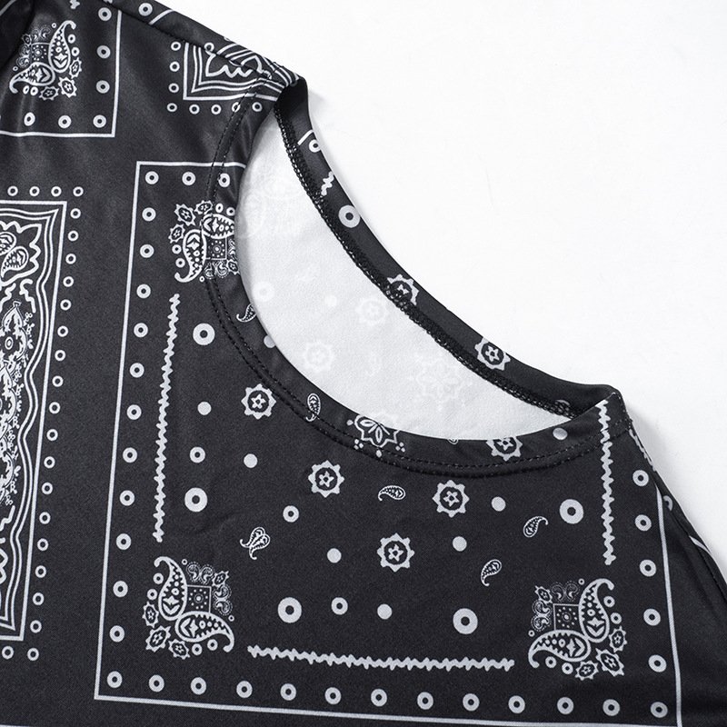 S73259 - quality short sleeve printed o neck bodycon casual long dresses women