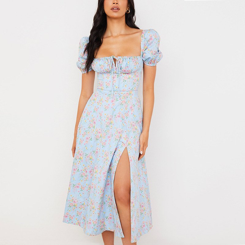 Summer Elegant Long Beach Dress For Ladies Women Plus Big Size Lawn Vintage Floral Print Maxi Bohemian Casual Dresses