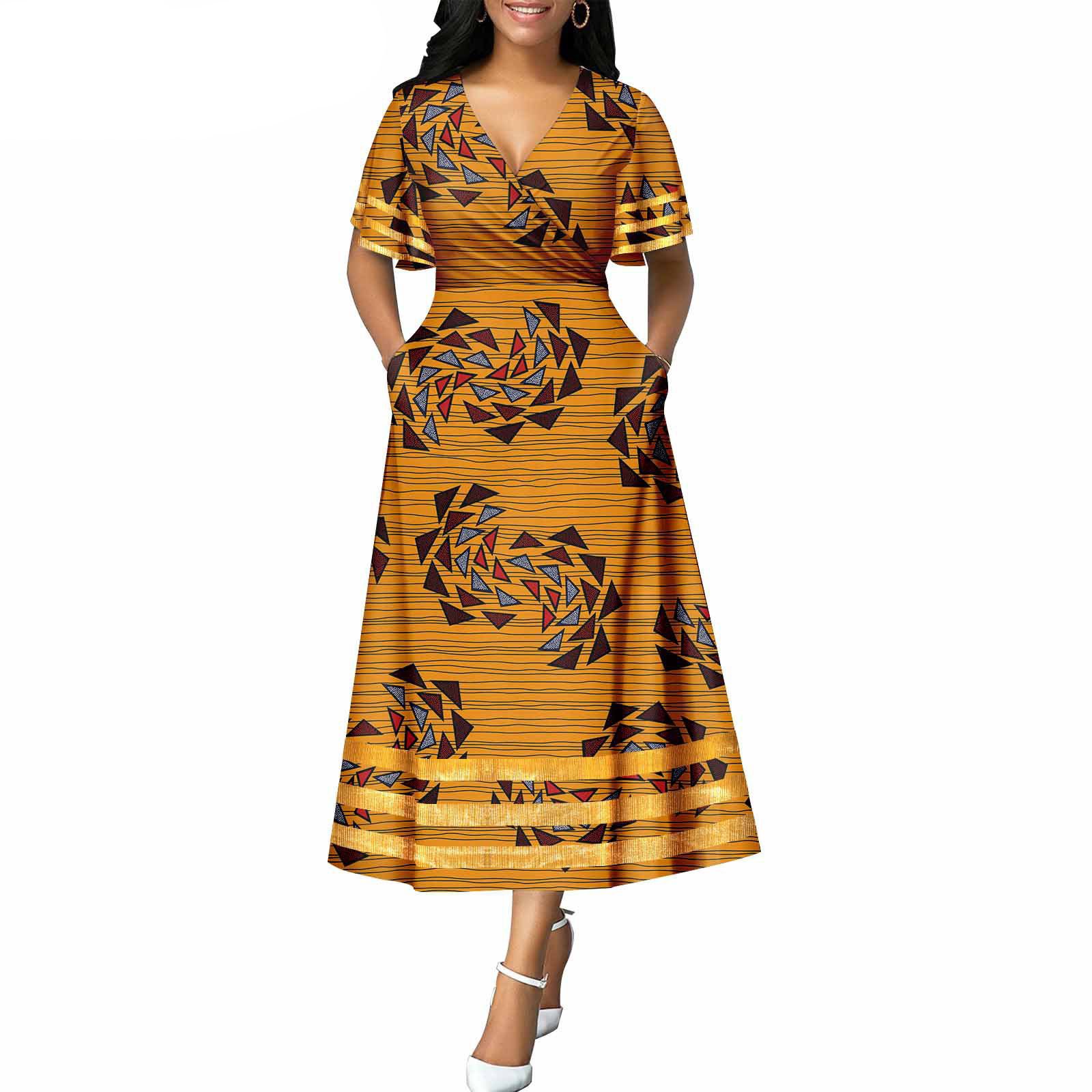African Kitenge Clothing Ladies Summer Long Floral Maxi Dress casual dresses women lady elegant