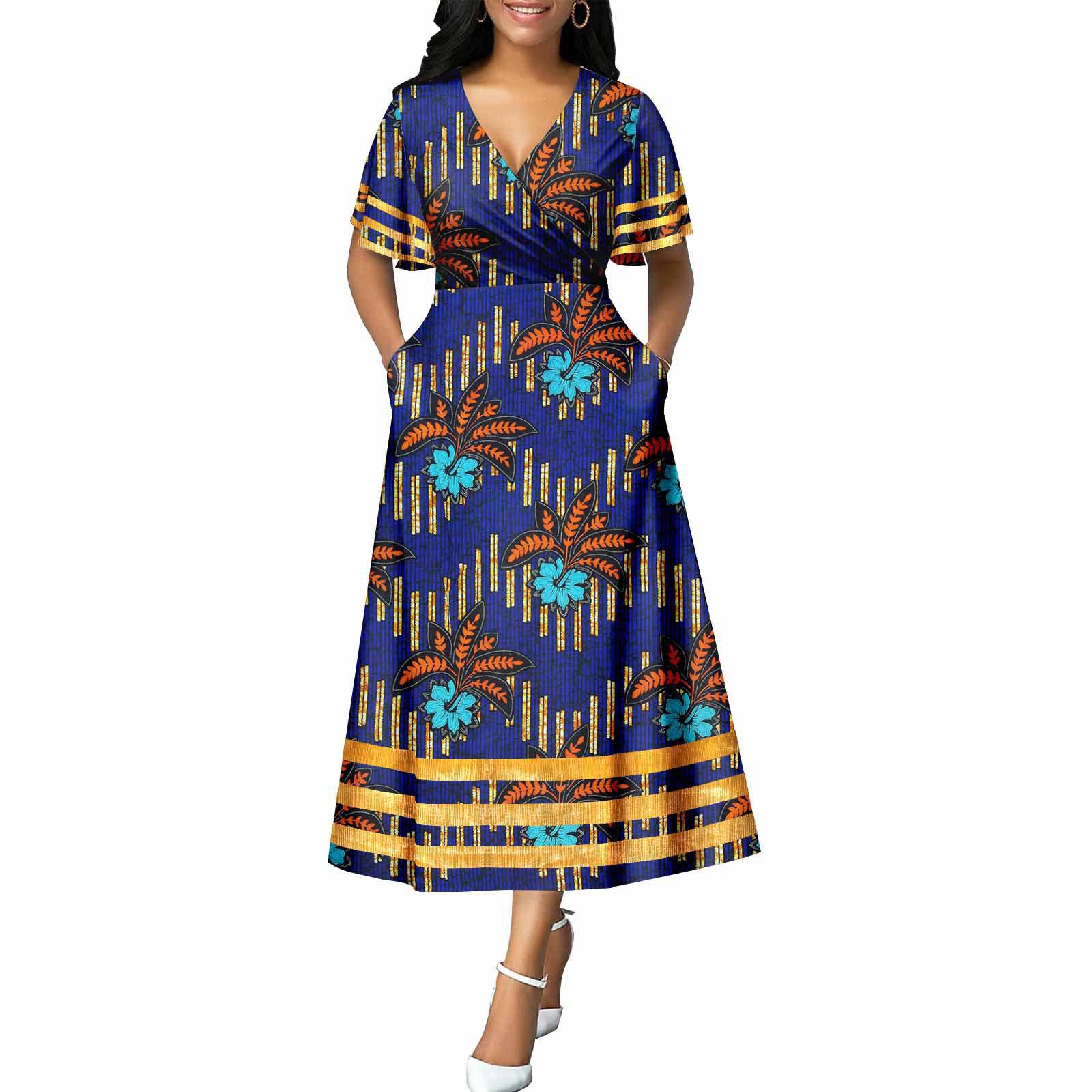 African Kitenge Clothing Ladies Summer Long Floral Maxi Dress casual dresses women lady elegant