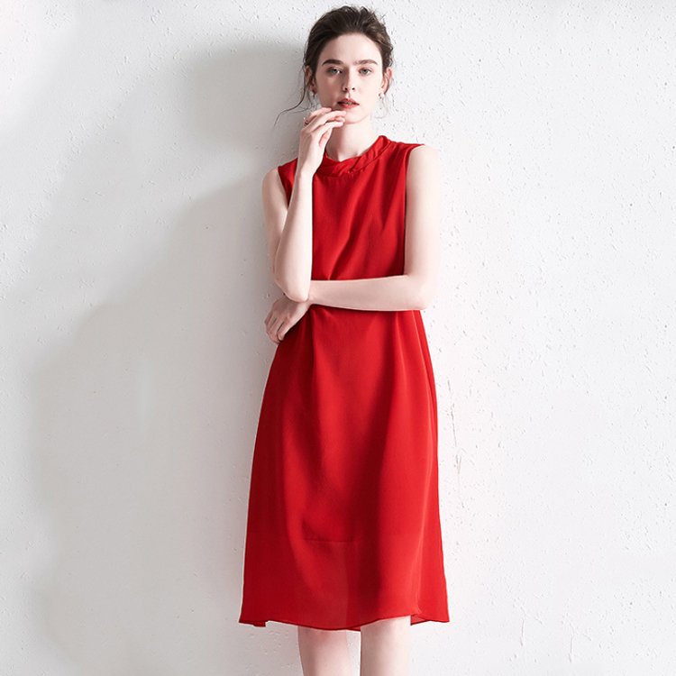 Wholesale Women Lady Elegant Casual Sleeveless Res A-Line Casual Dresses