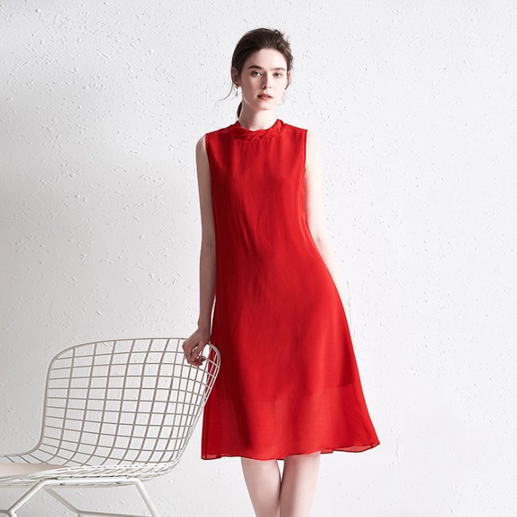 Wholesale Women Lady Elegant Casual Sleeveless Res A-Line Casual Dresses