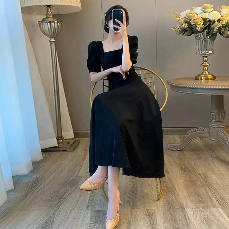 OEM manufacturer casual summer women puff sleeves beach cotton linen dress maxi sun dresses