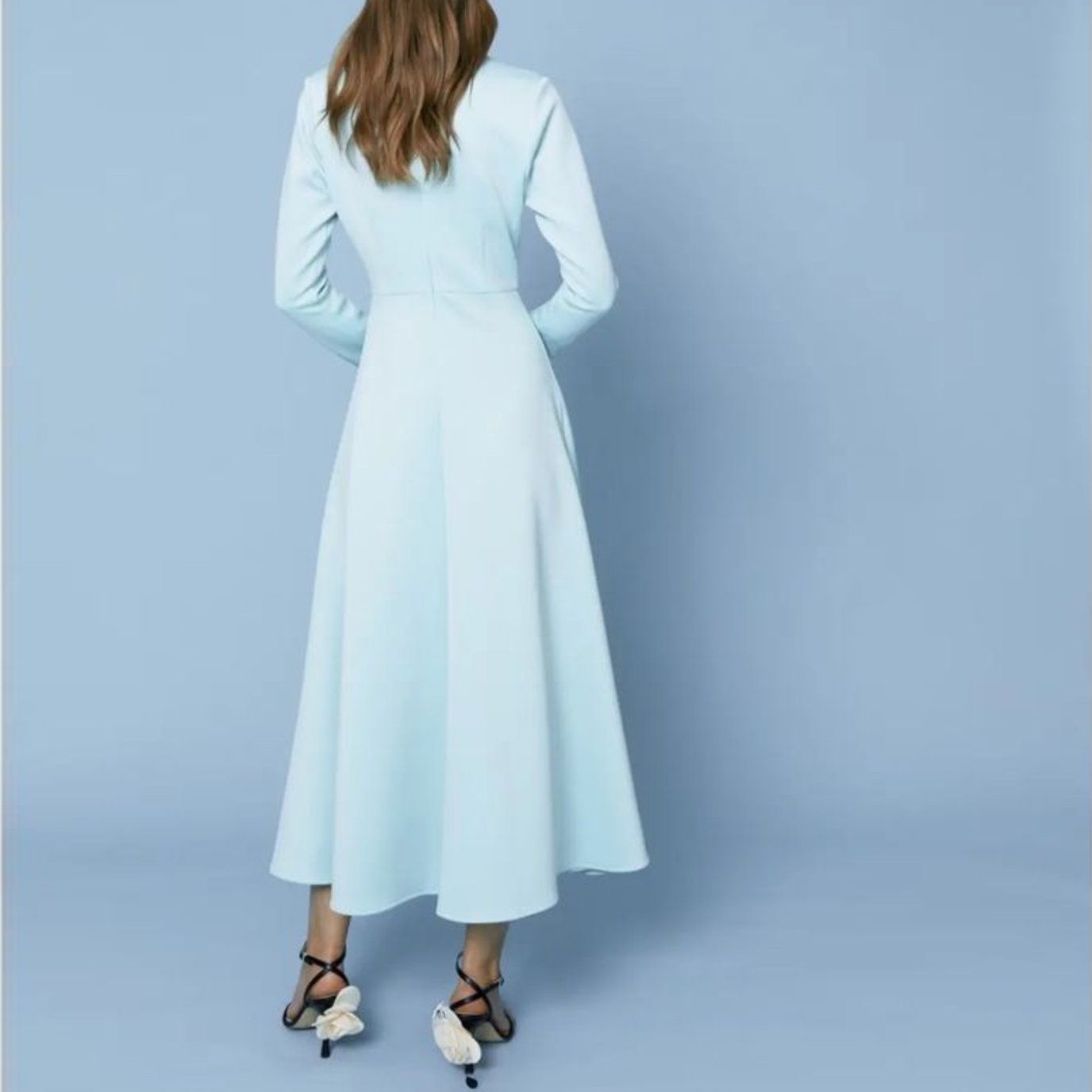 Lone Sleeves O-neck Women Casual Dress Elegant A-line Midi Dress 2024 Latest OEM Custom