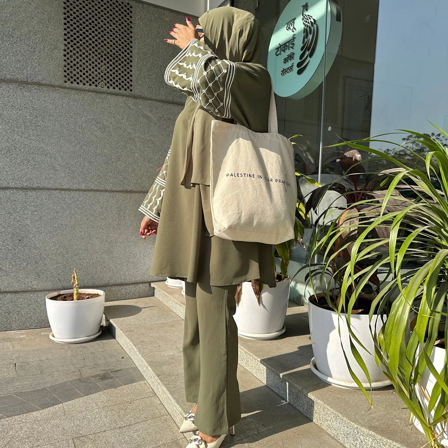 Sharut Wholesale Islamic Modest Dubai Abaya Palestine Kefiyyeh Jazz Crepe Women Muslim Casual Shirt Blouse and Pant Two Pcs Set