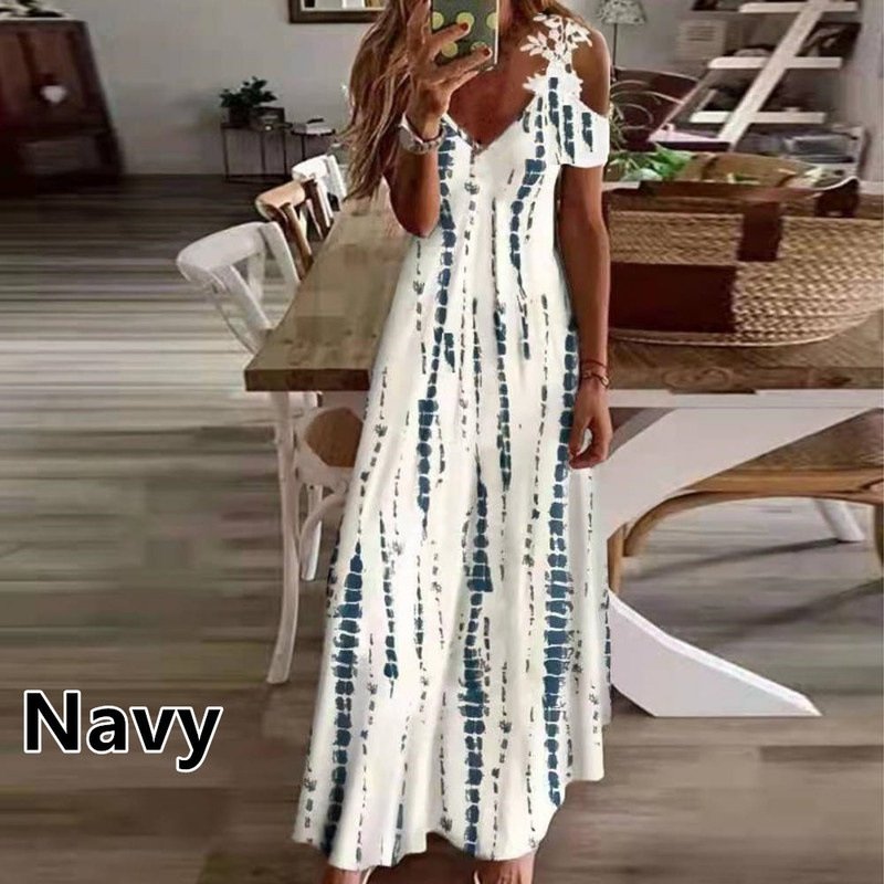 Casual Dresses Maxi Length Floral V-neck Loose Sleeveless Sexy Floral Dresses Women Casual Summer Floral Dresses