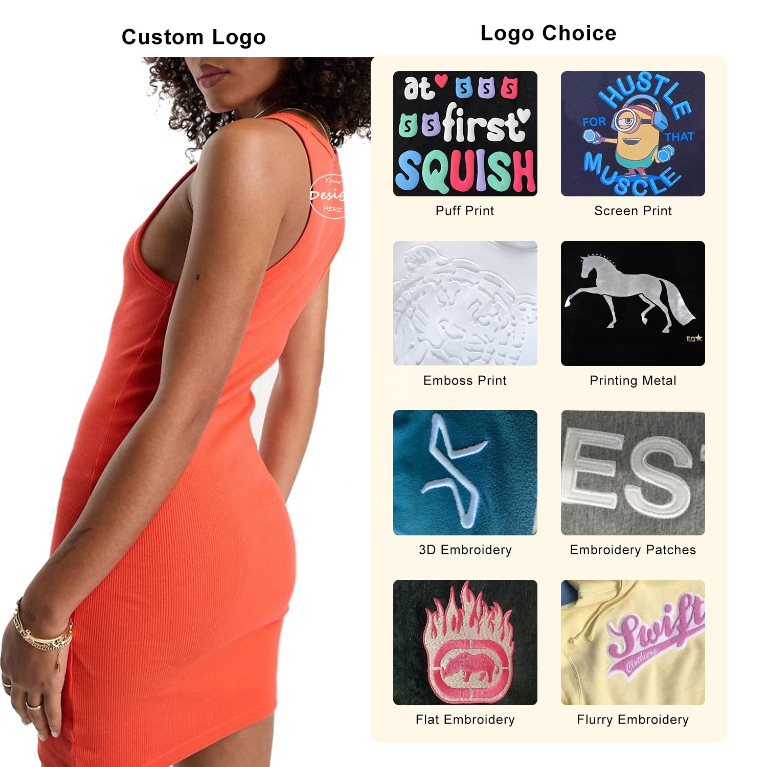OEM Ladies Casual Dresses Custom Screen Print Summer Blank Cotton Ribbed Girls Tank Top Sexy Women's Sleeveless T Shirt Dress