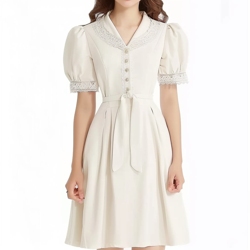 New Design Spring Summer White Lace Dress Casual Dresses Turkey Women Office Dresses