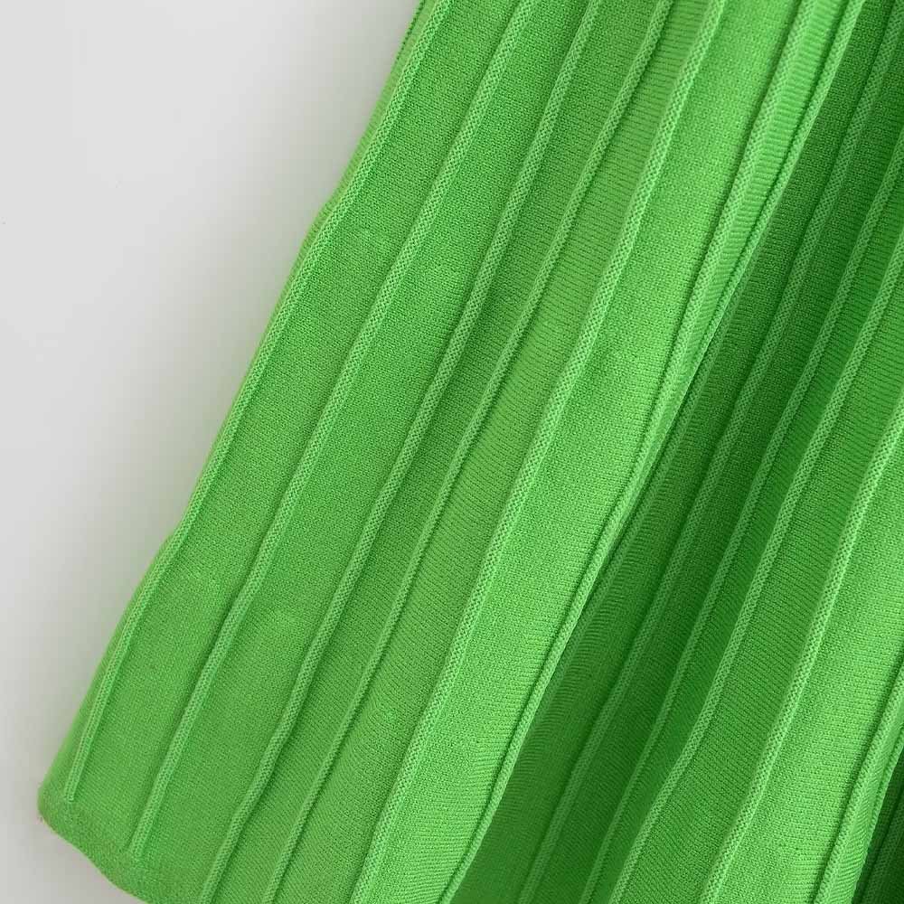 PB&ZA Women 2023 autumn New Chic Fashion Green strapless top Midi Dress Vintage Sleeveless Female Dresses robe Mujer