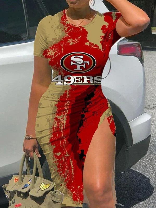 New Design American Football Team Digital 3d Printed Long Sleeve Dress O-neck Fashion Football Dress Women Plus Size Dress