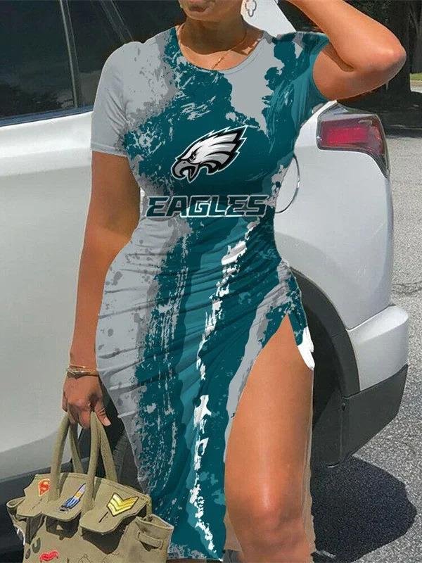 New Design American Football Team Digital 3d Printed Long Sleeve Dress O-neck Fashion Football Dress Women Plus Size Dress