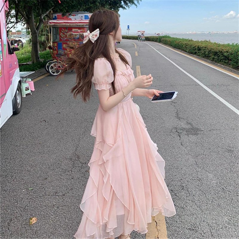 French white high-end fairy dress for women in summer 2024, new super fairy princess dress, gentle style long skirt
