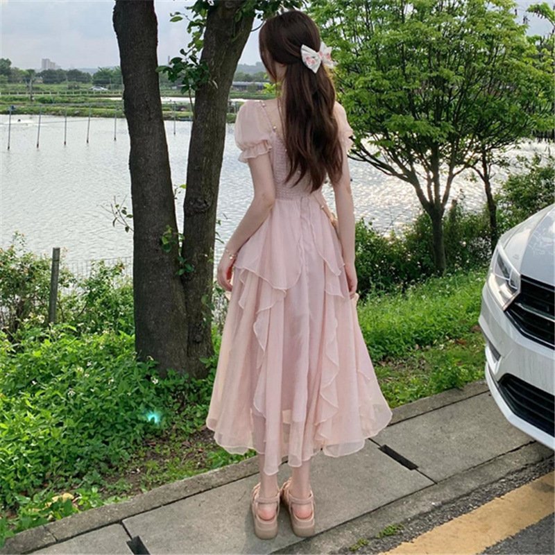 French white high-end fairy dress for women in summer 2024, new super fairy princess dress, gentle style long skirt