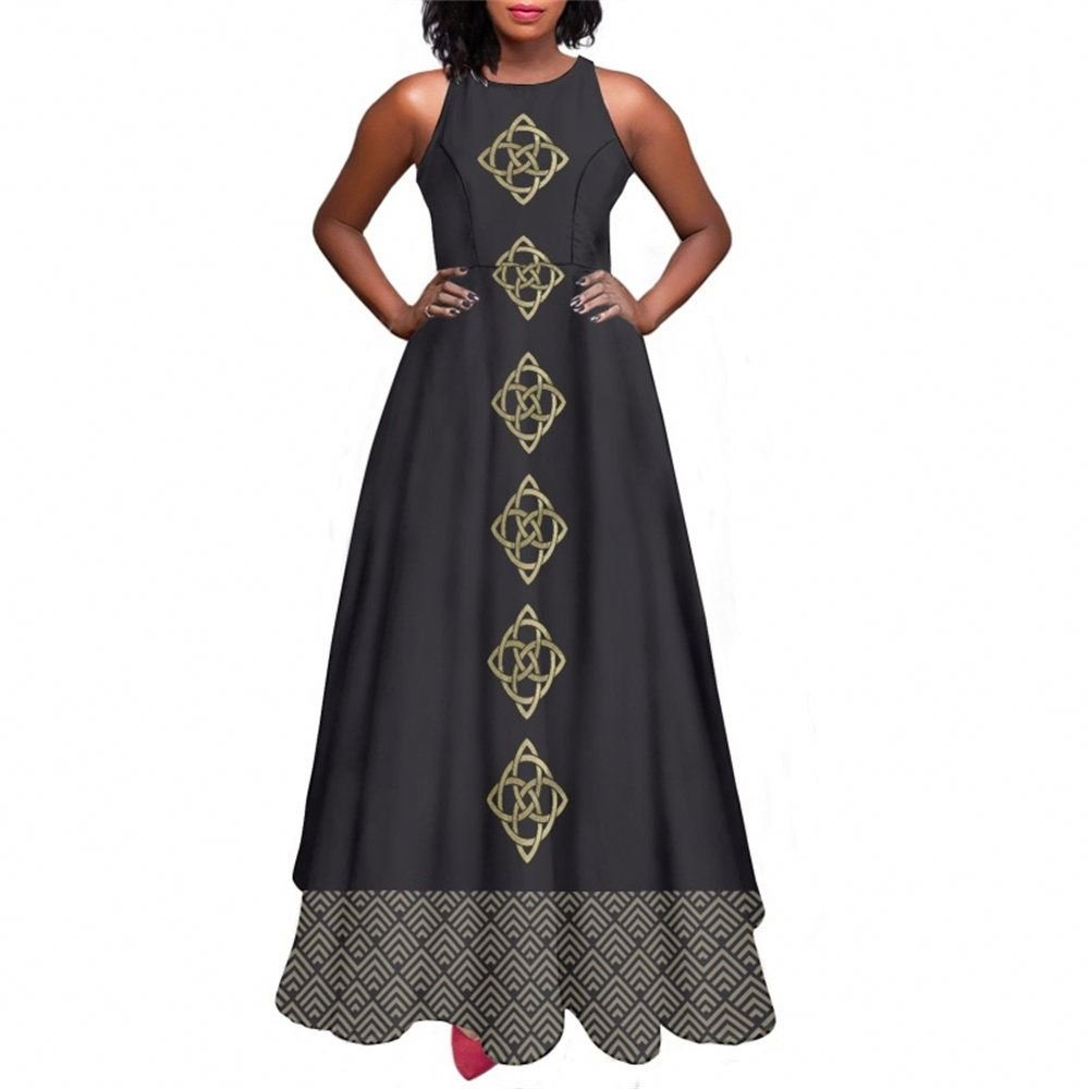 Bulk Ethiopia Flag Design White Ethiopian Dress Women Vintage Casual Plus Size African Dresses Custom Elegant Long Maxi Dress