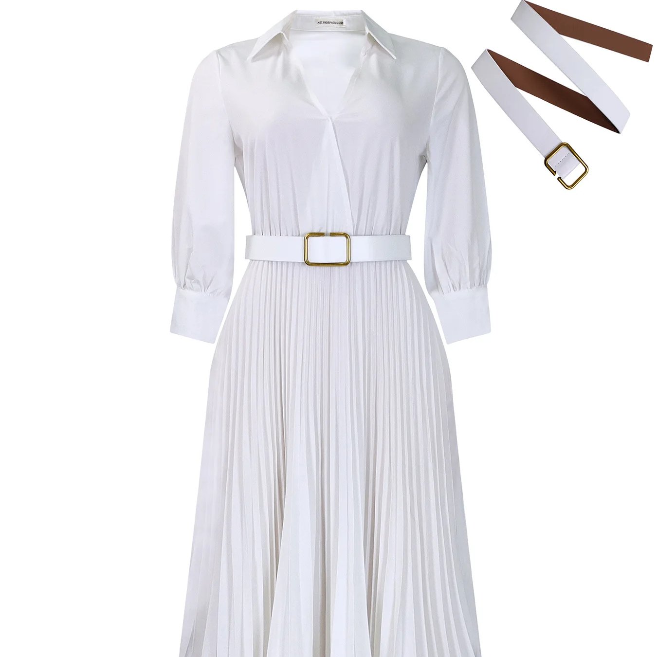 Wholesale Casual Loose Long Sleeve V Neck Solid Color Dress For Women