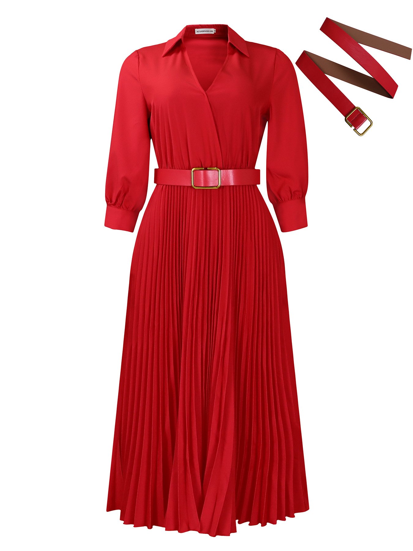 Wholesale Casual Loose Long Sleeve V Neck Solid Color Dress For Women