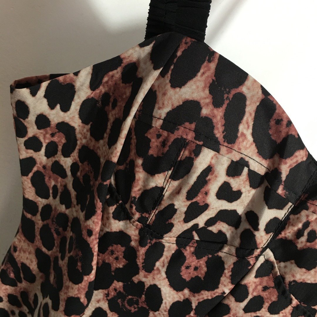 Hot selling sexy leopard printingcasualprintingelegant hem front slit waist tube top suspender dress