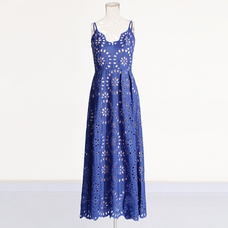 TWOTWINSTYLE Wholesale High Quality Hollow Hemline Women Dress Elegant Dresses Printed Casual Sexy Dresses High Waist